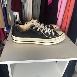 Converse Black and White Sneakers with Canvas Upper and Rubber Sole